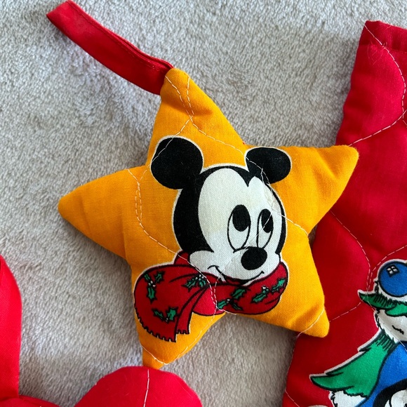 90’s Vintage Baby Disney Red and Blue Christmas Stocking with Ornaments - Picture 4 of 7